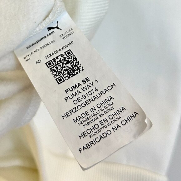 PUMA Unisex Oversized BMW Hoodie in White Size Small - Picture 6 of 9